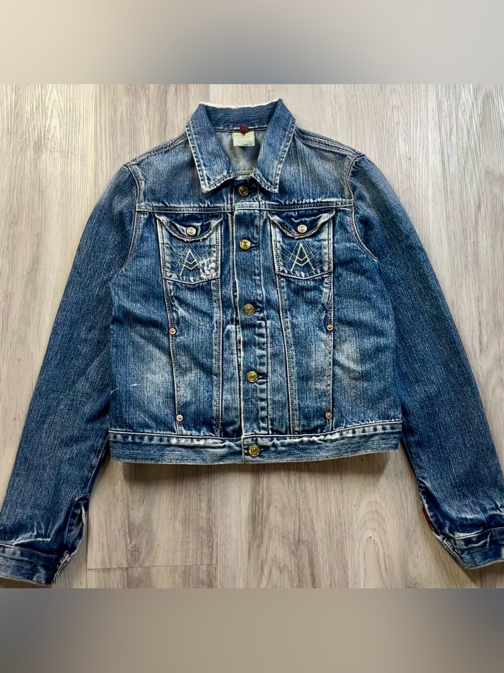 7 For All Mankind Women's Blue Denim Trucker Jacket